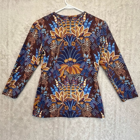 J. McLaughlin Safari Top Giraffe Zebra - Picture 9 of 14